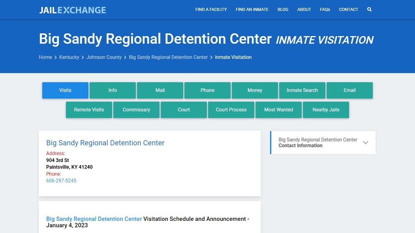 Inmate Visitation - Big Sandy Regional Detention Center, KY - Jail Exchange